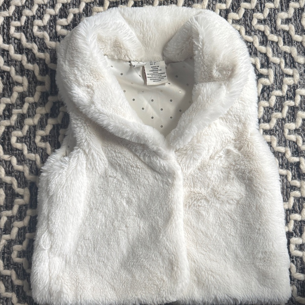 Joie Kids Cream Faux Fur Vest